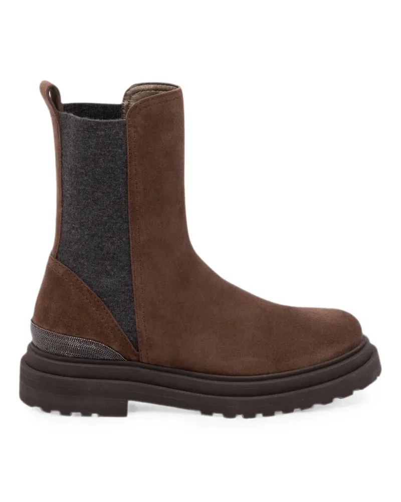 Brunello Cucinelli Stiefel mit Monili-Kette - Braun Braun