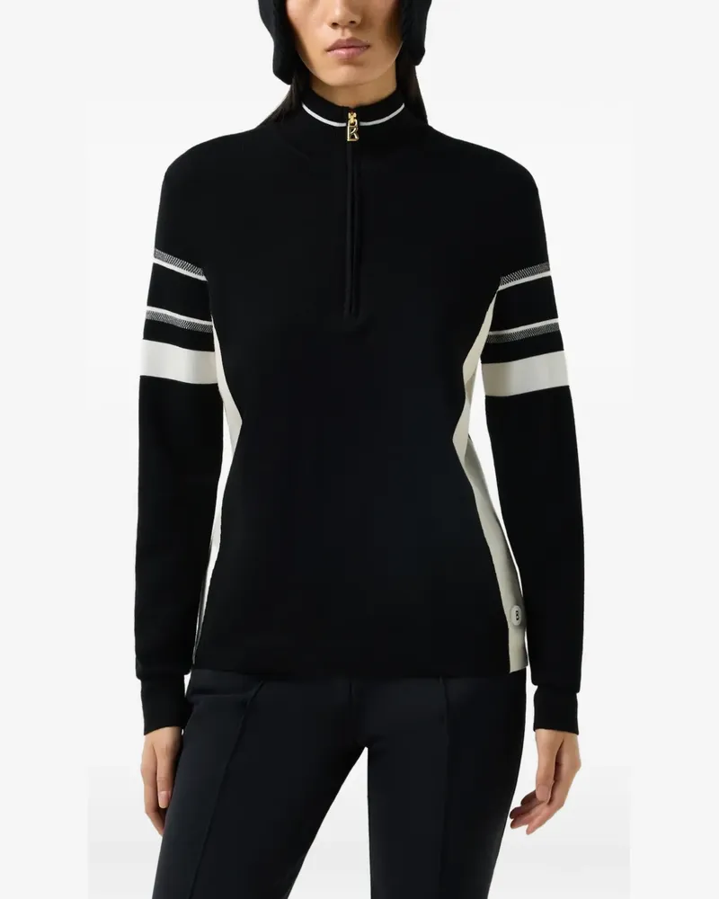 Bogner Lari Pullover mit gestreiften Ärmeln - Schwarz Schwarz