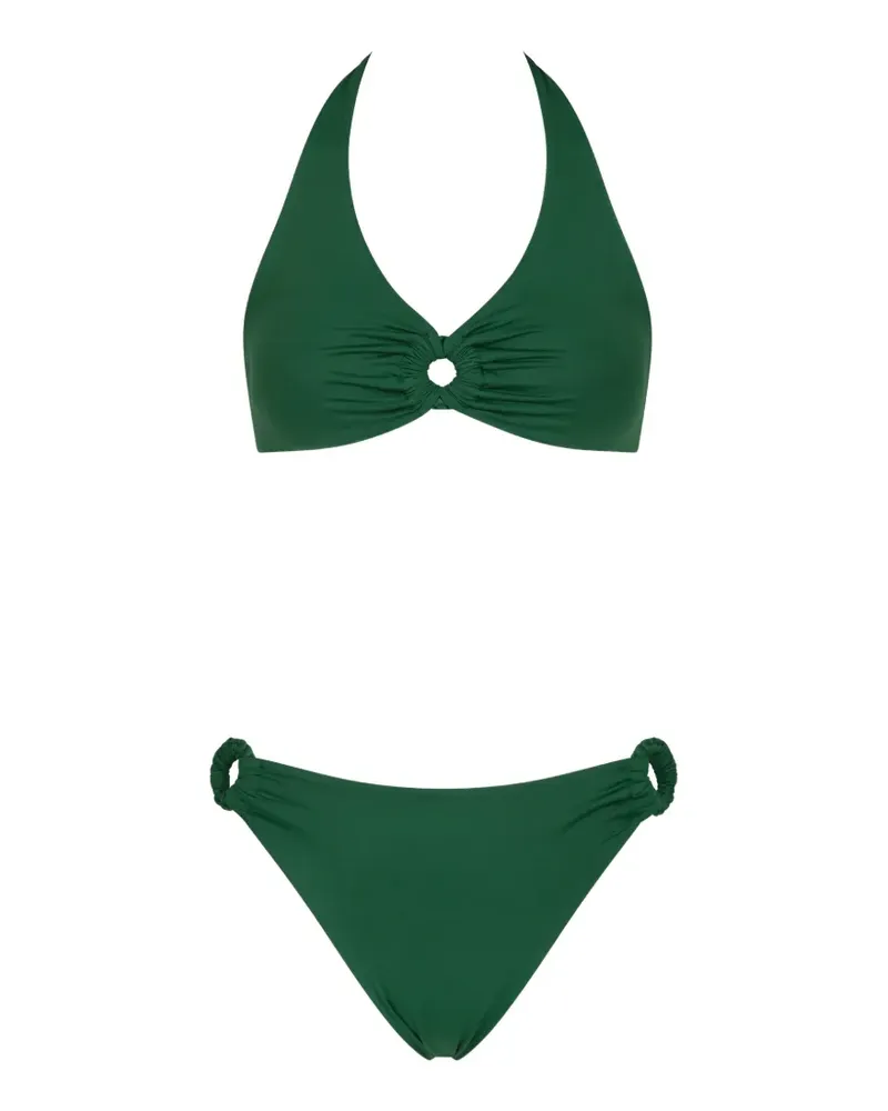 FISICO-Cristina Ferrari ring-detail halterneck bikini - Grün Grün
