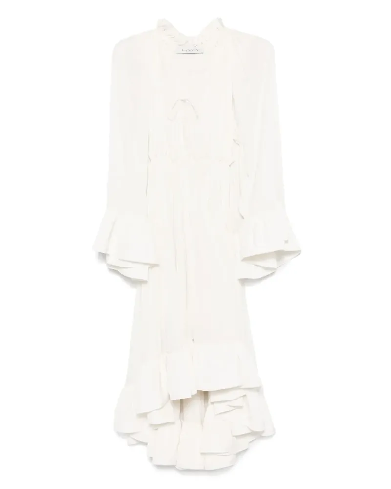 Lanvin Maxikleid mit Rüschen - Weiß Weiß