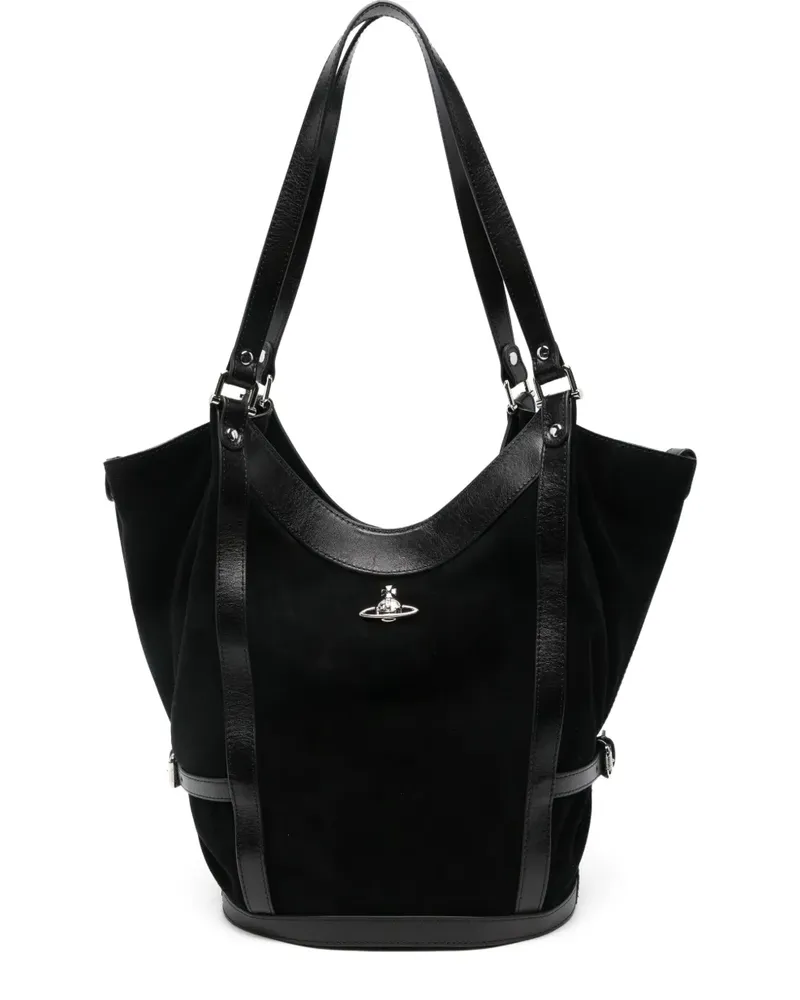 Vivienne Westwood Tote Bag mit Orb-Applikation - Schwarz Schwarz