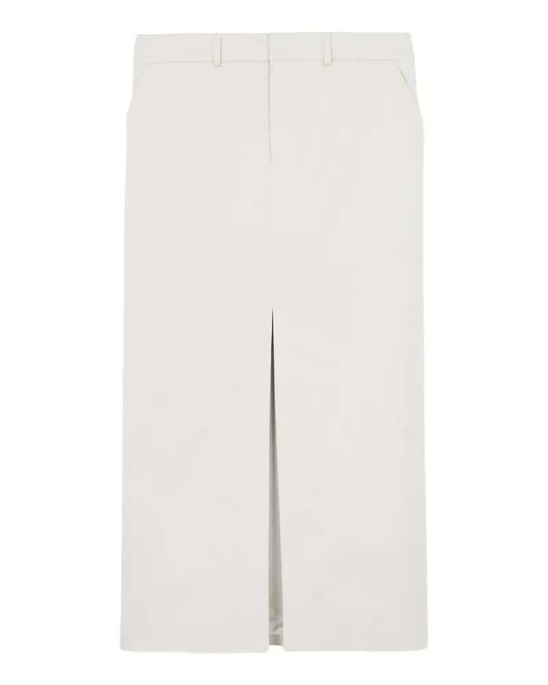 FRANKIE Shop Maxirock mit Schlitz - Weiß Weiß