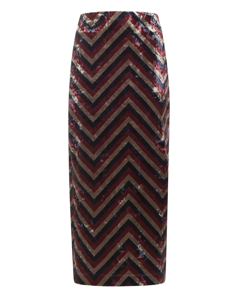 Pierre-Louis Mascia Maxirock mit Zickzackmuster - Rot Rot
