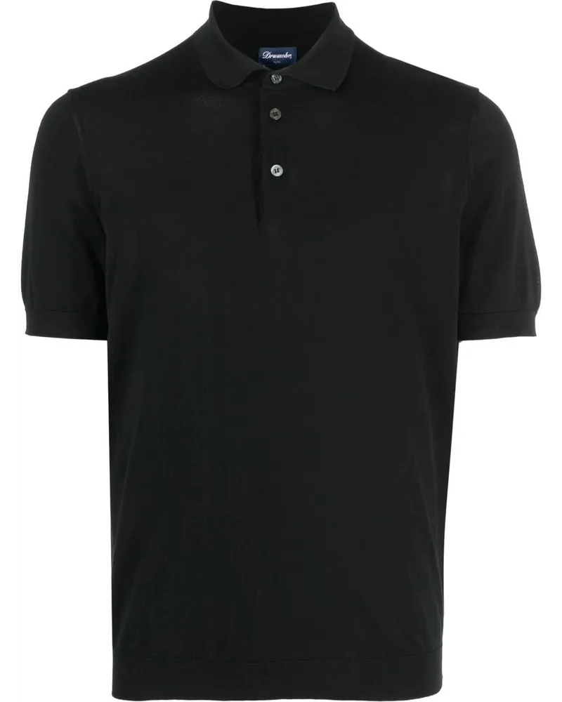 Drumohr  Kurzärmeliges Poloshirt Schwarz