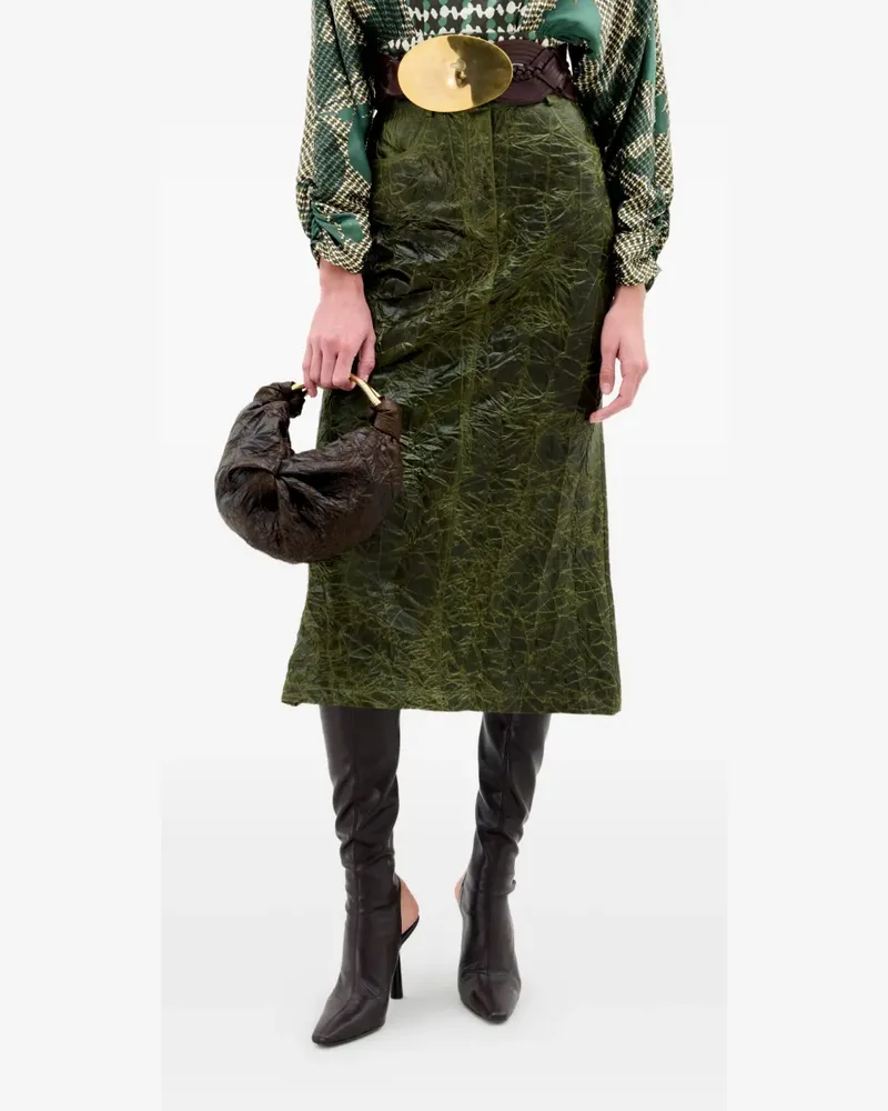 Silvia Tcherassi Layan crumpled midi skirt - Grün Grün