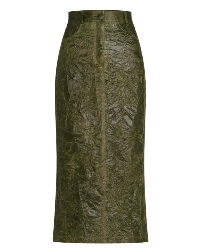 Silvia Tcherassi Layan Midirock mit Knitteroptik - Grün Grün