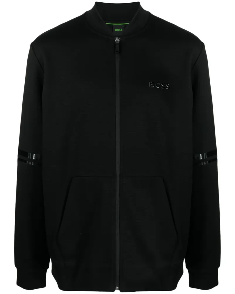 HUGO BOSS Jacke mit Logo-Print - Schwarz Schwarz