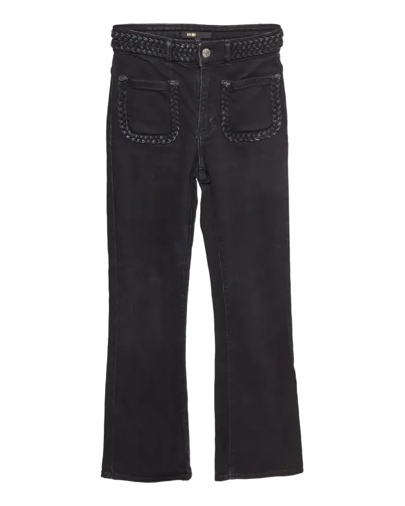 Maje braided-detail flared jeans - Schwarz Schwarz