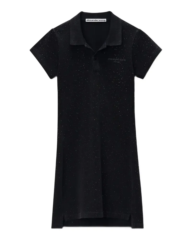Alexander Wang crystal-embellished polo mini dress - Schwarz Schwarz