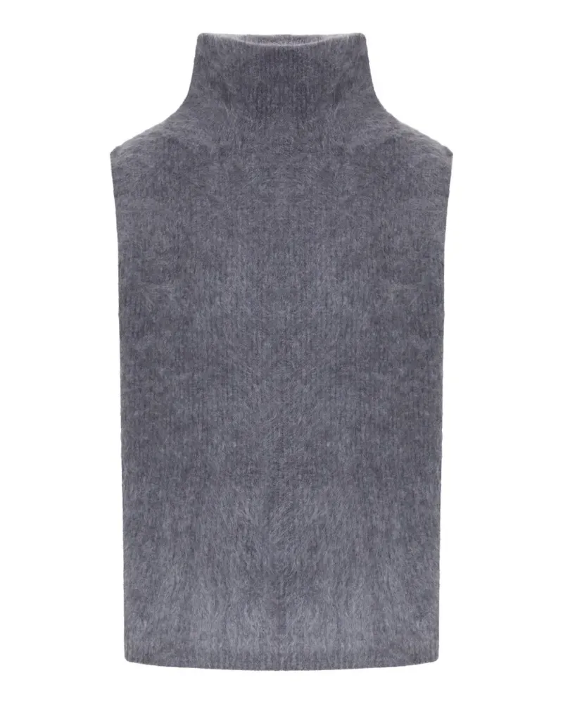 Lisa Yang brushed-knit turtleneck-collar top - Grau Grau