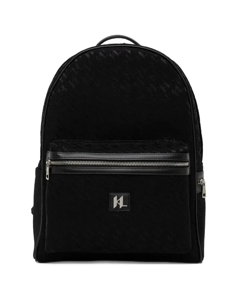 Karl Lagerfeld logo pattern backpack - Schwarz Schwarz