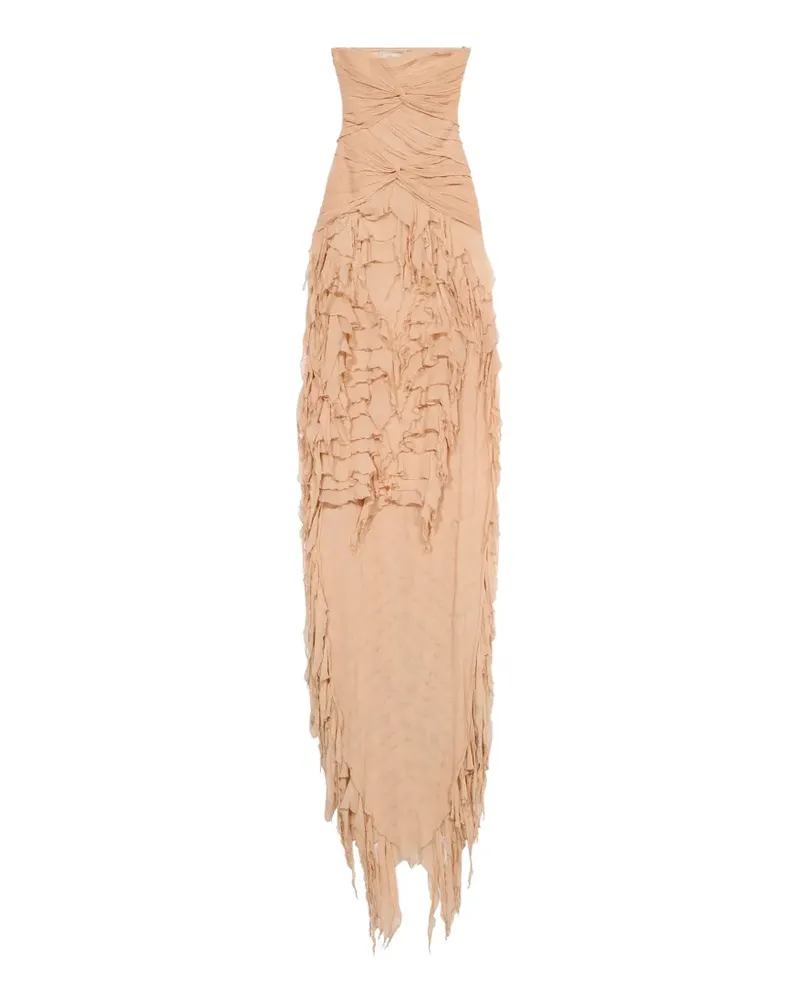 Blumarine Gerafftes Maxikleid - Nude Nude