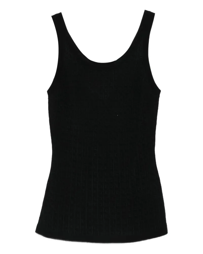 Elisabetta Franchi Texturiertes Tanktop - Schwarz Schwarz