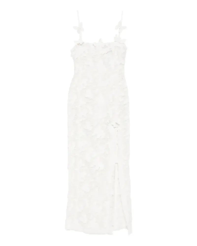 Blumarine butterfly-appliqué lace maxi dress - Weiß Weiß