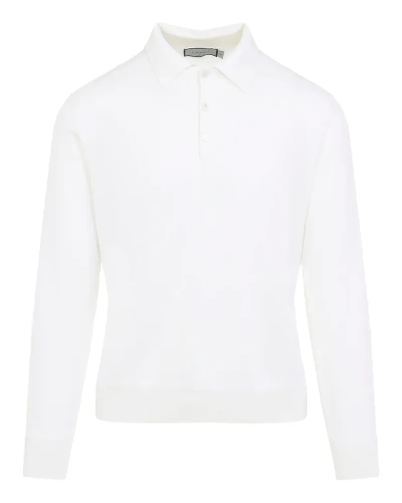 Canali long-sleeve wool polo shirt - Weiß Weiß