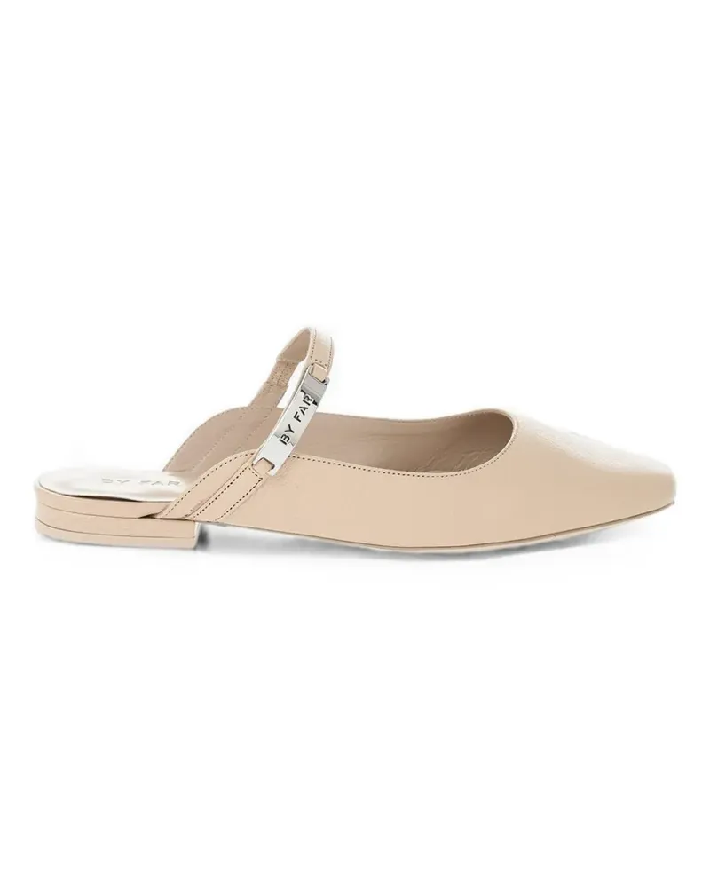 by FAR Etta logo-plaque mules - Nude Nude