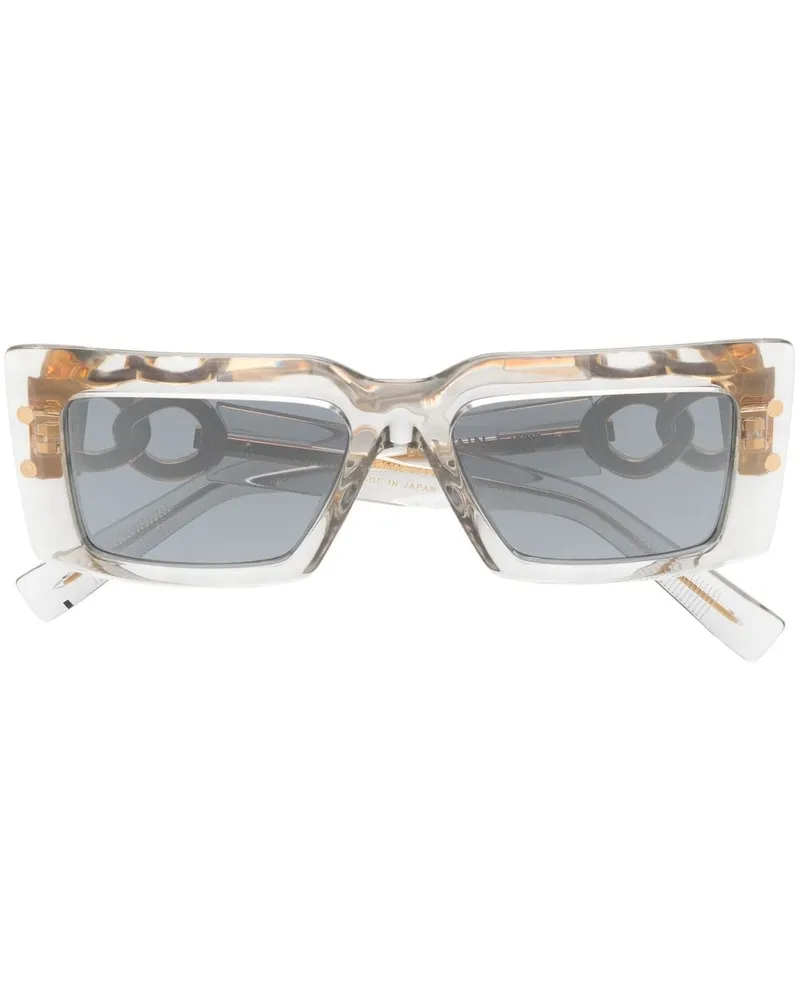 Balmain Sonnenbrille mit eckigem Gestell Grau