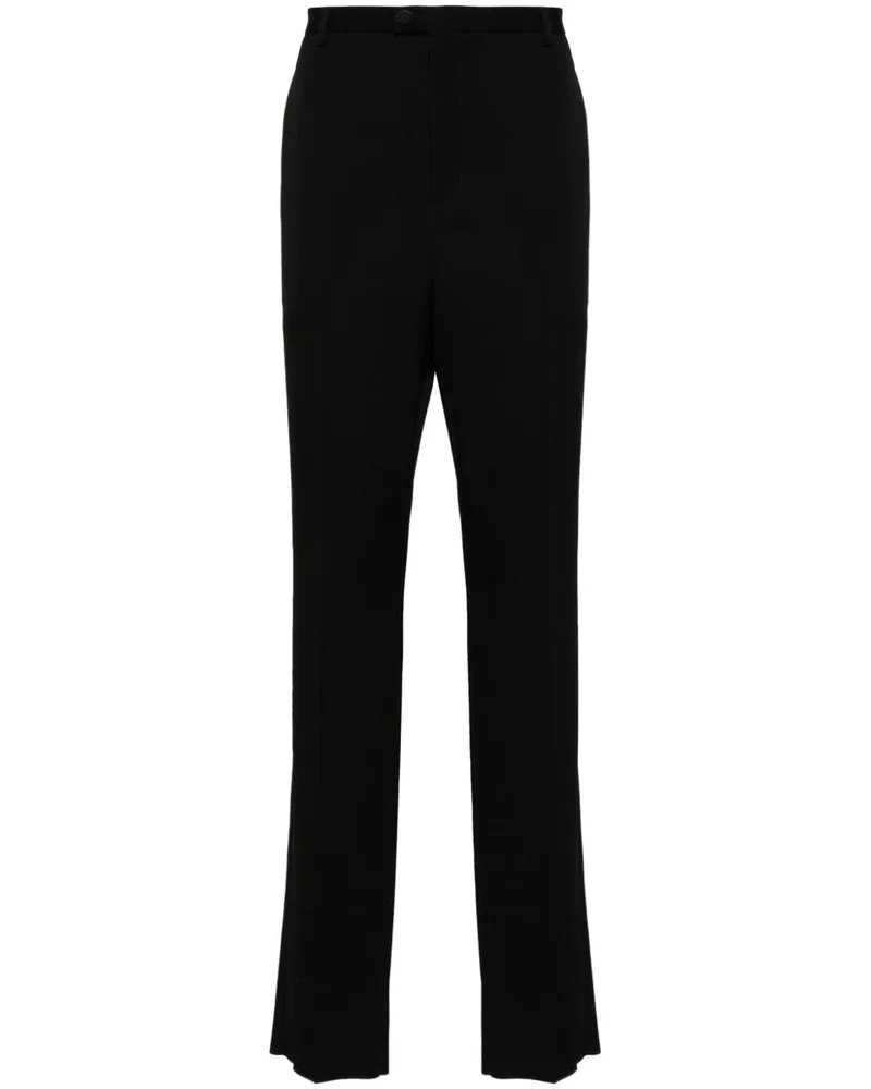 Saint Laurent Gerade High-Waist-Hose Schwarz