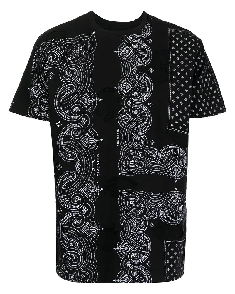 Givenchy T-Shirt mit Bandana-Wirkung - Schwarz Schwarz