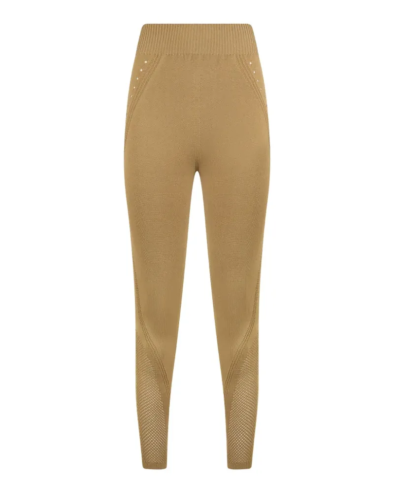 Alberta Ferretti perforated high-waisted leggings - Nude Nude
