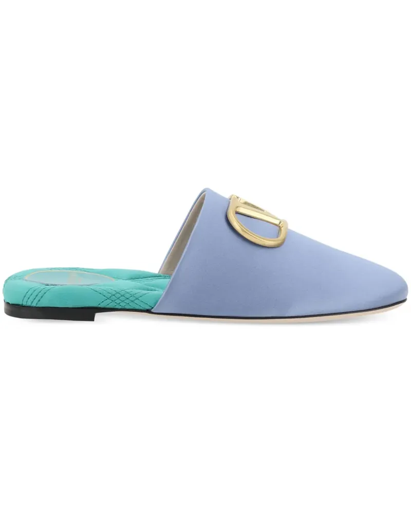 Valentino Garavani Mules mit Logo-Schild - Blau Blau