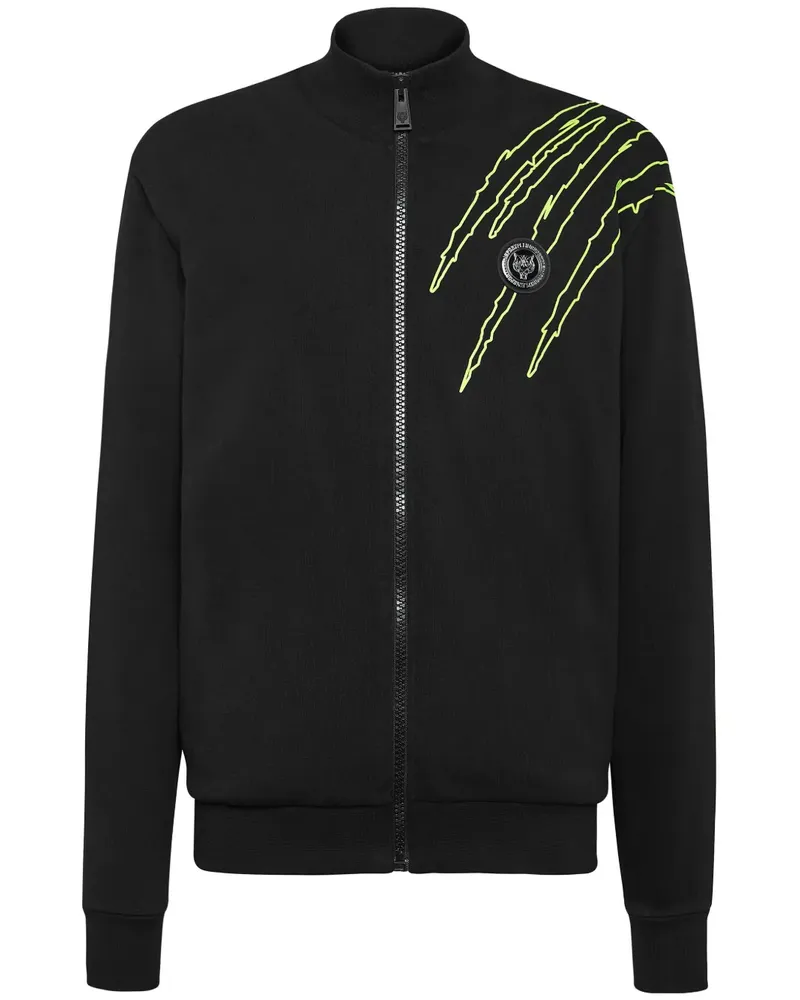 Philipp Plein Sportjacke mit Logo-Applikation - Schwarz Schwarz