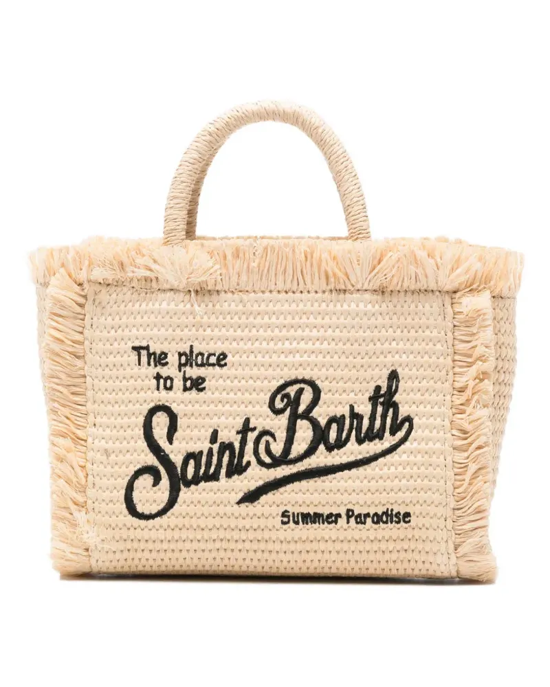 MC2 Saint Barth frayed-detail mini bag - Nude Nude