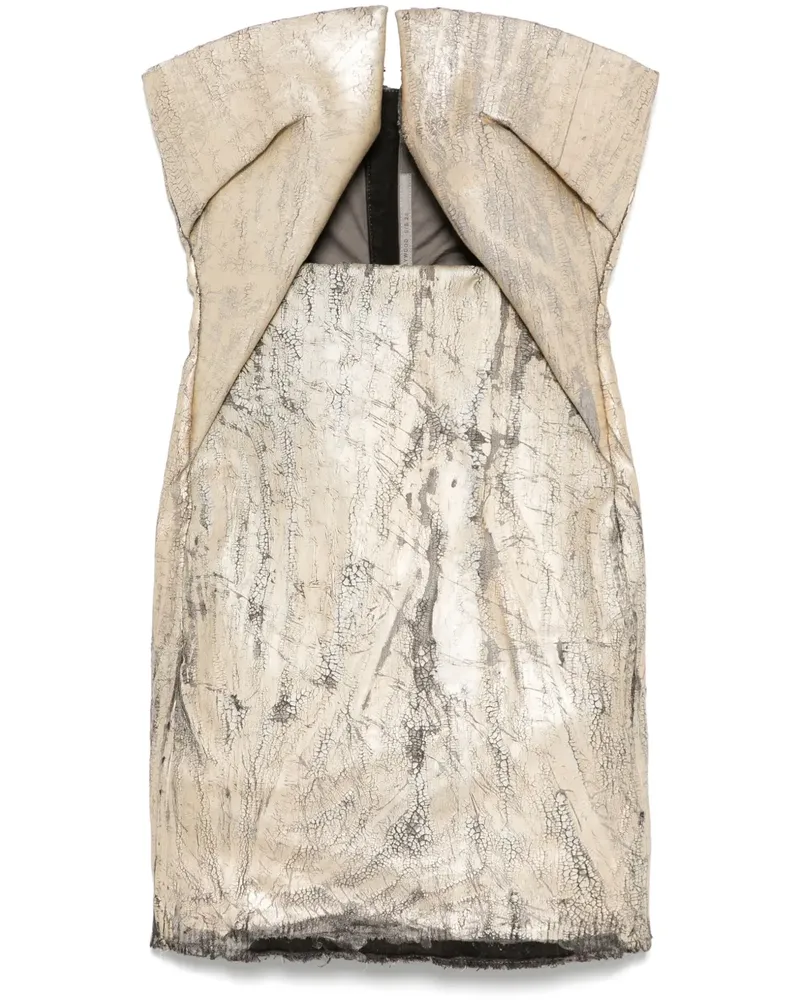 Rick Owens Minikleid mit Krappendetail - Gold Gold