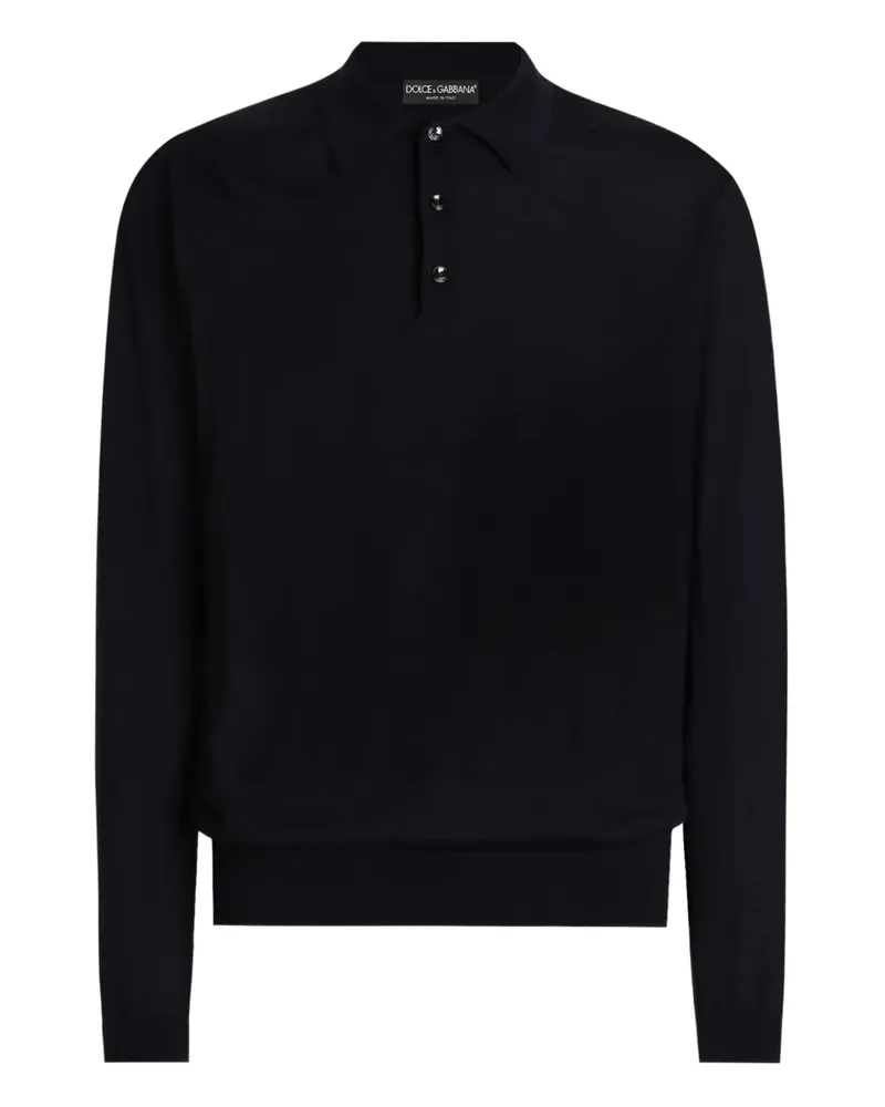 Dolce & Gabbana Kaschmirpullover mit Poloshirtkragen - Blau Blau