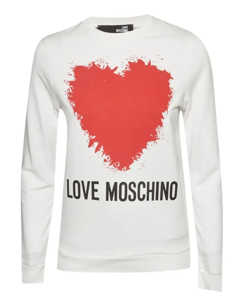Moschino Pullover mit Herz-Print - Weiß Weiß