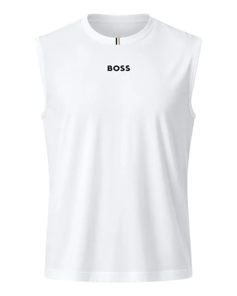 HUGO BOSS logo-print stripe-detail vest - Weiß Weiß