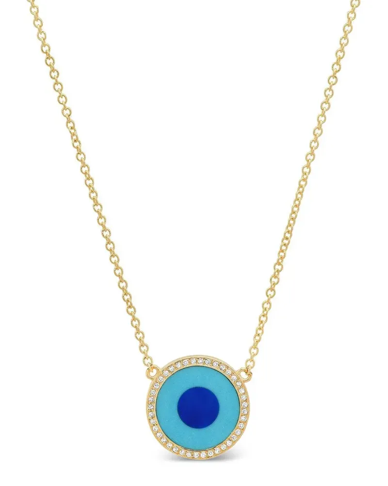 Jennifer Meyer Evil Eye-motif diamond and turquoise necklace - Gold Gold