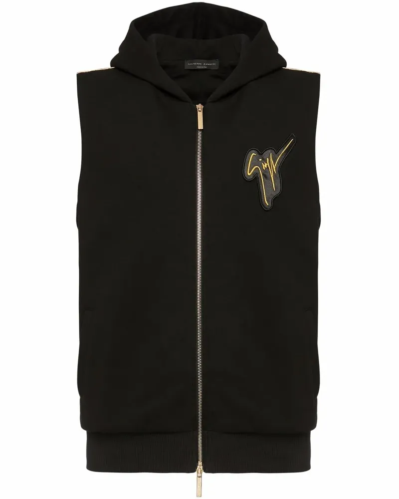 Giuseppe Zanotti Ärmellose Kapuzenjacke - Schwarz Schwarz