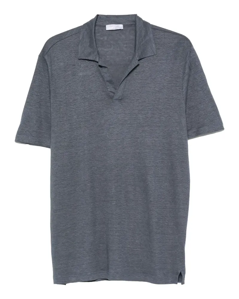 Gran Sasso short-sleeve V-neck linen T-shirt - Grau Grau