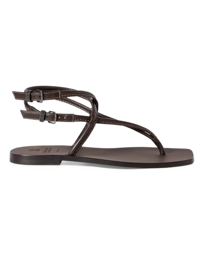 Brunello Cucinelli Sandalen mit Monili-Detail - Braun Braun