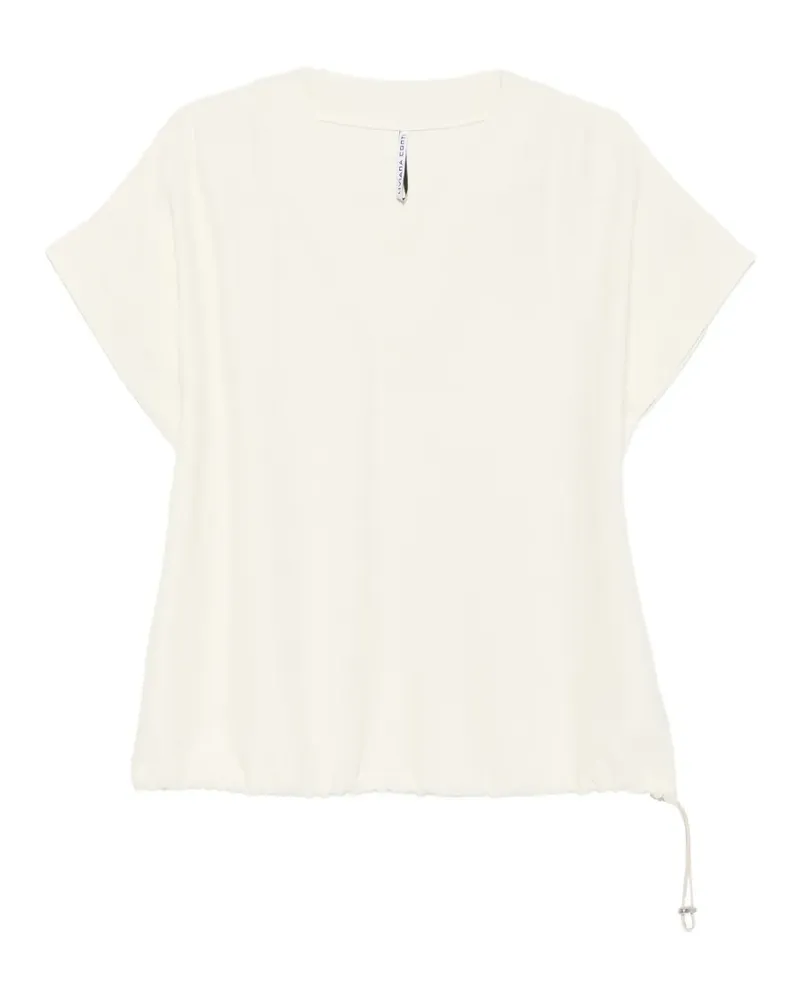 Liviana Conti drawstring V-neck T-shirt - Nude Nude