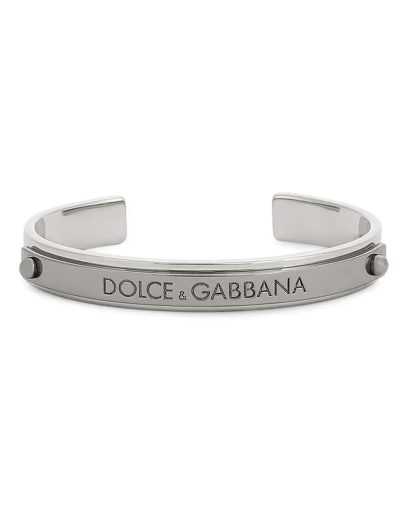 Dolce & Gabbana Armspange mit graviertem Logo - Silber Silber