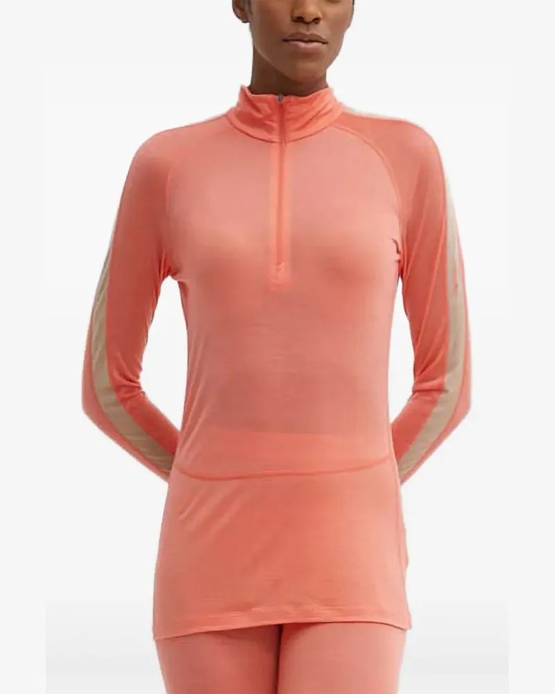 Icebreaker zip striped top - Orange Orange