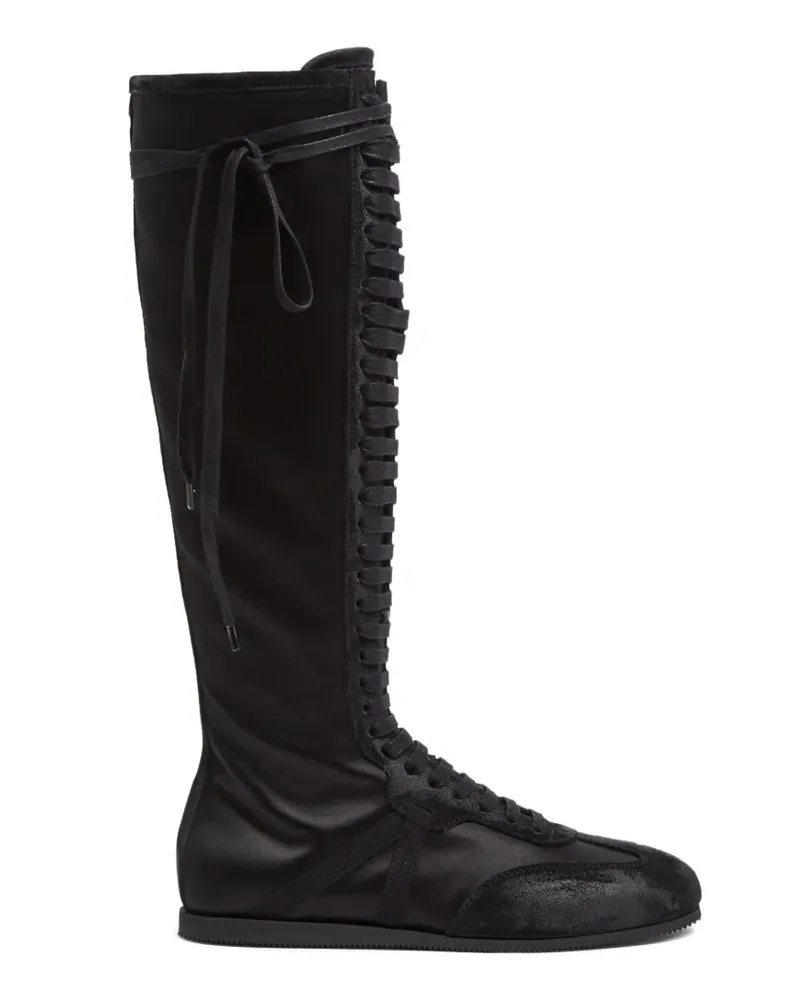 Ann Demeulemeester Pixie Overknee-Stiefel mit Schnürung - Schwarz Schwarz