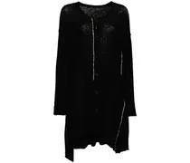 Asymmetrisches Strickkleid - Schwarz