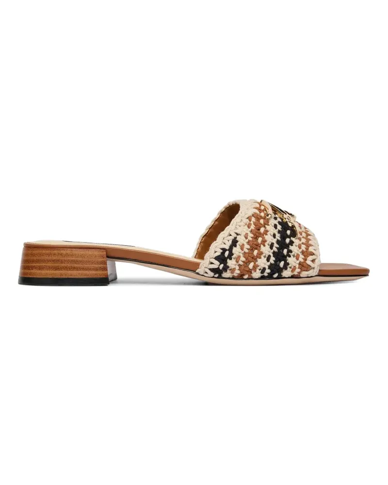 Karl Lagerfeld crochet detail slides - Nude Nude