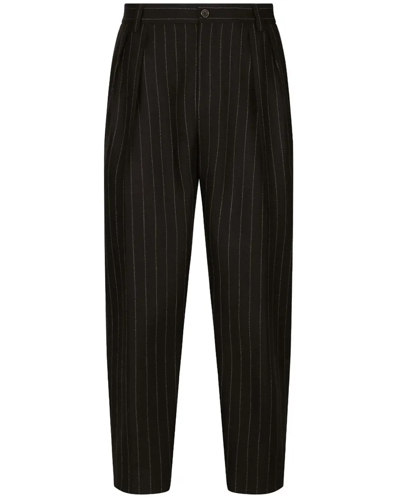 Dolce & Gabbana Tapered-Hose mit Nadelstreifen - Schwarz Schwarz