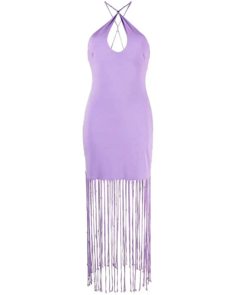 ROTATE Birger Christensen Kleid mit Fransen - Violett Violett