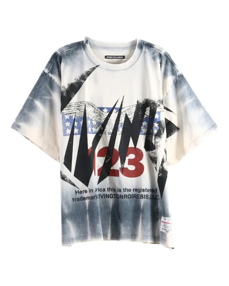 RRR123 graphic-print tie-dye T-shirt - Nude Nude