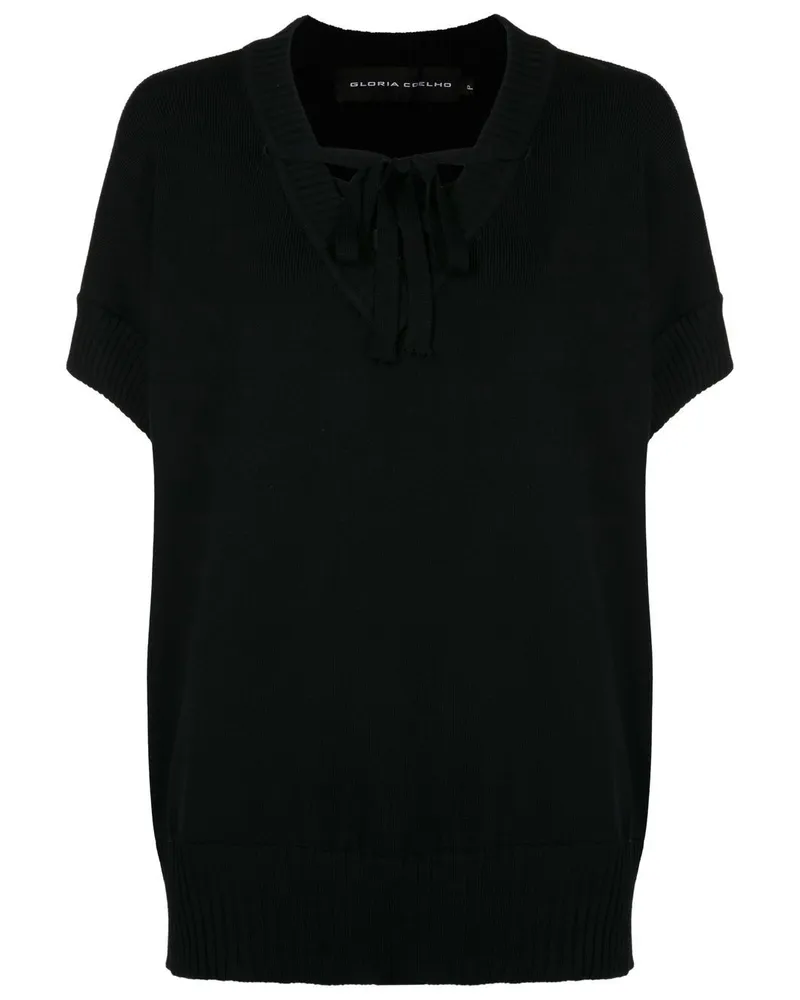 Gloria Coelho Bluse mit Schleifenverschluss - Schwarz Schwarz
