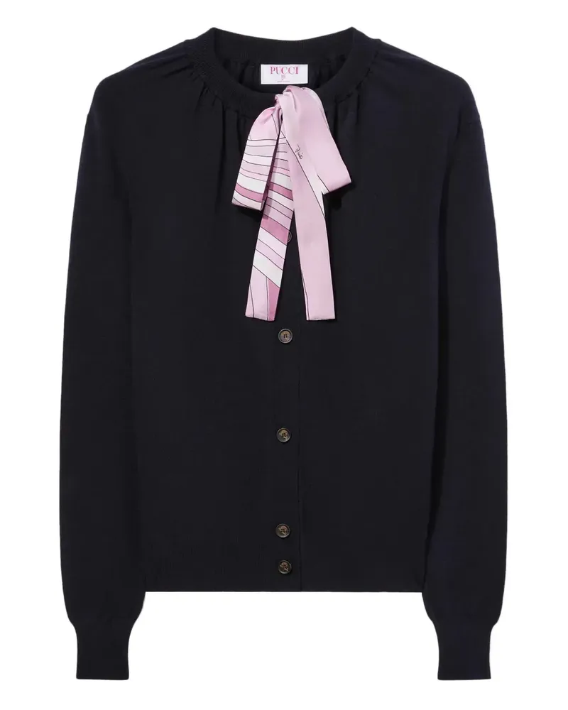 Emilio Pucci ribbon-detailed cardigan - Blau Blau