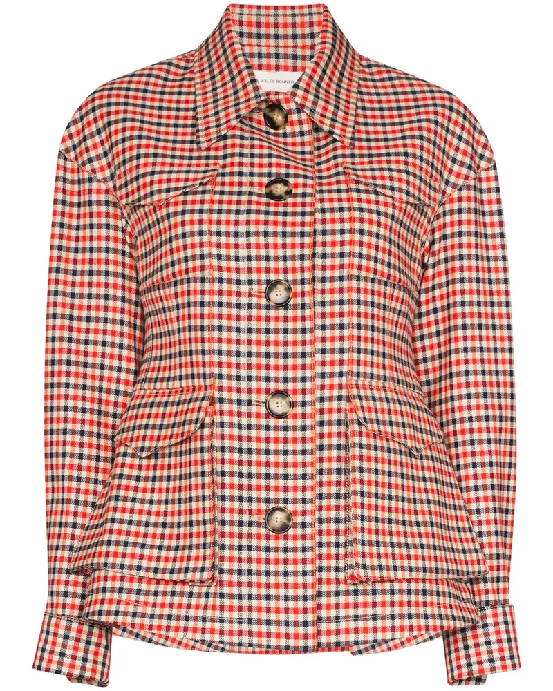 Wales Bonner Karierte Jacke - Rot Rot
