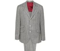 Melierter Strickanzug - Grau