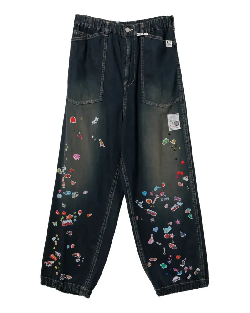 MIHARAYASUHIRO elasticated waistband wide-leg trousers - Blau Blau