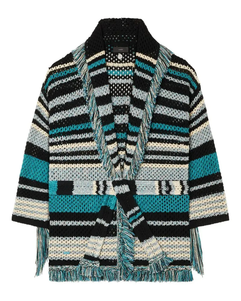 Alanui Ocean Stripes Cardigan mit Fransen - Blau Blau